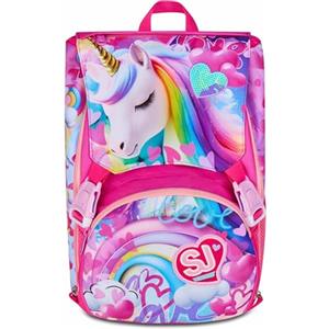 SJ GANG STYLE JAM GANG Zaino Scuola Estensibile Big, Fucsia, Zaino con Divisorio Interno, Tasca Superiore con Ali a Scomparsa, Tasca per Borraccia, 24 L, Zaino Scuola Elementare, Zaino Bambina