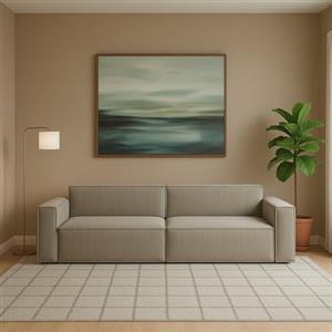 Talamo Italia - Divano fisso 3 posti Simona, Divano componibile lineare, Sofà moderno da soggiorno in tessuto, 100% Made in Italy, Cm 260x95h70, Tortora