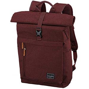 travelite zaino per il bagaglio a mano, zaino per laptop da 15,6 pollici, BASICS, zaino da viaggio con funzione roll-top, 60 cm, 35 litri