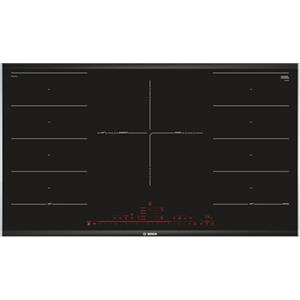 Bosch PXV975DV1E Serie 8 Smart piano cottura a induzione (autosufficiente), 90 cm di larghezza, FlexInduction libera scelta dello spazio, MoveMode preimpostati, sensore di frittura PerfectFry, cottura