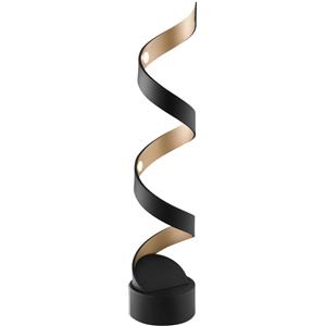 Luce Ambiente Design Lampada da Tavolo Helix LED 12W 740LM 4000K in Alluminio Nero Goffrato con Interno Oro
