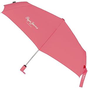 Pepe Jeans Macy Ombrello Pieghevole Rosso Poliestere con bastone in Alluminio, rosso, Ombrello