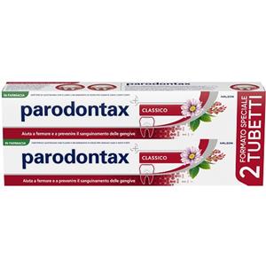 Parodontax Dentifricio Classico Bipack - Previene il sanguinamento delle gengive - 2 x 75 ml con fluoro e bicarbonato di sodio