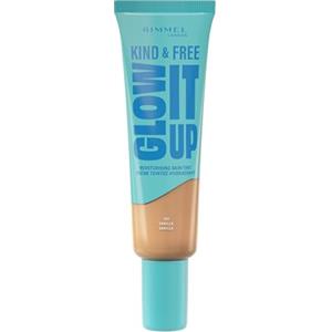 Rimmel London Kind & Free GLOW IT UP Fondotinta Idratante, 160, Vanilla, Lenisce la pelle sensibile, Colorito sano e luminoso, Idrata per tutto il giorno, 30 ml
