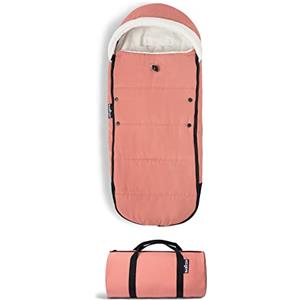 Babyzen Sacco coprigambe YOYO BABYZEN, Ginger - Fodera in sherpa e cappuccio in pile con coulisse per mantenere caldo il bambino - Include la borsa - Lavabile in lavatrice