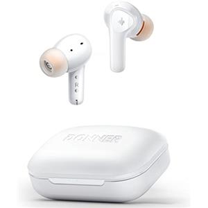 Donner Cuffie Bluetooth Wireless con Noise Cancelling, cancellazione attiva mirata del rumore, 4 mic per chiamate, 32h di svago, EQ personalizzato, Bluetooth 5.2, bianco