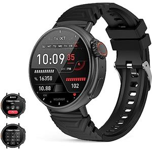 AMZSA Smartwatch Ultra Uomo Donna con Effettua/Risponde Chiamate , 1.52" rotondo 360*360 Orologio Fitness Tracker IP67 con 123 Modalità Sport, Notifiche WhatsApp, Smart Watch Compatibile con iOS Android