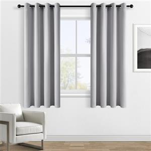 Topfinel Tende Oscuranti per Interni a Vetro per Finestre Piccole Finestra Fonoassorbenti per Salotto Eleganti 2 Pezzi Grigio Chiaro 140x145 CM