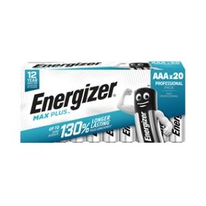 Energizer Max Plus Batteria Alcalina AAA - 1,5 V - Blister da 20 pezzi - Durata fino a 12 anni
