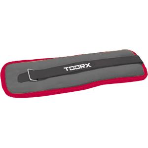 Toorx Polsiere/Cavigliere Appesantite 2 x 2 kg - Nero-Rosso, Ideali per Allenamenti Fitness con Imbottitura Comfortevole