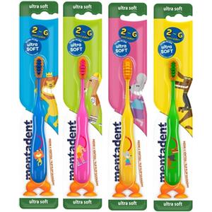 Mentadent Spazzolino Kids Ultra Soft per Bambini 2-7 Anni con Setole Morbide