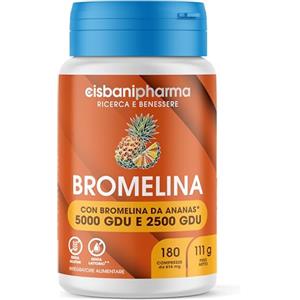 CISBANI PHARMA Bromelina Forte da 2500 GDU/g e 5000 GDU/g, 2 Confezioni da 180 cpr (12 Mesi di Scorta) - Contrasta gli Inestetismi della Cellulite e Favorisce la Funzionalità del Microcircolo