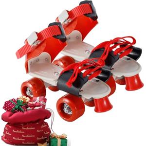 Generic Pattini a rotelle regolabili - Scarpe in linea per e adulti, Stivali da pattinaggio quadruple estensibili, Ruote in PU con sicuri | Divertimento al coperto ed esterno
