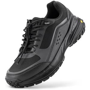 FitVille Scarpe da Escursionismo Uomo Extra Large Sneakers da Trekking Traspiranti e Antiscivolo Scarpe Sportive per Camminare e Outdoor Nero 45 EU X-Larga