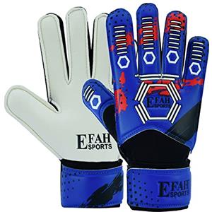 EFAH SPORTS Guanti da portiere di calcio per bambini ragazzi con forte Presa Palme (5, Blue/white)