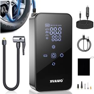 XVAWO Compressore Aria Portatile 150PSI: Pompa Per Bicicletta Con Batteria Ricaricabile - Gonfiatore Elettrico Portatile Con Arresto Automatico Per Auto Moto Bicicletta e Palloni