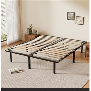 TEENO Rete Letto Una Piazza e Mezza 120x190 a Doghe, Struttura con 9 Gambe,2x14 File di Doghe,Alto Sotto Letto 32 cm per Ampio Spazio di Archiviazione, Adatta a Tutti i Tipi di Materassi,Stile Moderno