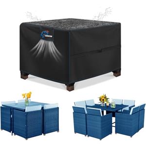 SIRUITON Copertura per mobili da giardino,90x90x90cm,con aperture di ventilazione, impermeabile,antivento,resistente ai raggi UV,antistrappo,420D Oxford, copertura per (90x90x90cm)