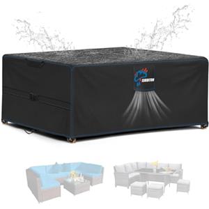 SIRUITON Copertura per mobili da giardino,125x63x74cm,con aperture di ventilazione, impermeabile,antivento,resistente ai raggi UV,antistrappo,420D Oxford, copertura per (125x63x74cm)