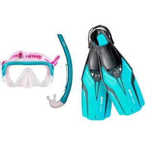 Mares Aquazone Set Nateeva Keewee Jr - Set Composto da Maschera, Boccaglio e Pinne da Snorkeling Bambini e Ragazzi - Acqua, XS