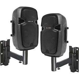 SHARD-LAB COPPIA CASSE AMPLIFICATE DA PARETE MURO PER PALESTRA CON BLUETOOTH 600W 8 + 2 SUPPORTI IN METALLO impianto filodiffusione