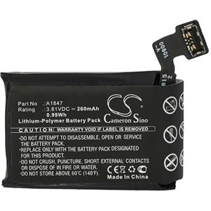 vhbw batteria compatibile con Apple Watch serie 3 GPS 38mm smartwatch orologio bracciale fitness (260mAh, 3,81V, Li-Poly) + set utensili