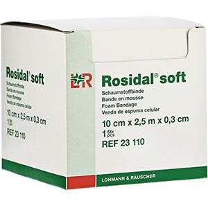 Lohmann & Rauscher Benda in Schiuma di Poliuretano Rosidal Soft 10x0,3cm x 2,5m - Ideale per Bendaggi Flebologici e Linfedema