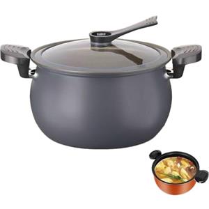 Generic Pentola a pressione antiaderente multifunzionale di grande capacità, coperchio in vetro a pressione grande da 8 litri, fornello scottante