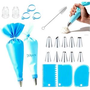 Wafuesh Kit Pasticceria 40 Pezzi, Set Completo Per Decorare Dolci, Sac À Poche in Silicone E Accessori Per Torte, Per Cupcake E Dessert, Sac A Poche Riutilizzabile, Set Di Accessori Per Torte