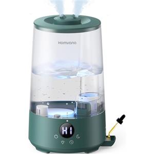 Homvana Umidificatore per camera da letto, 3,6 l, 360° Cool Mist 34H, durevole, silenzioso, 16 dB (SilentSpary), piccolo, cameretta dei bambini, senza BPA, diffusore di aromi per piante, luce notturna