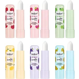 RoseFlower Burrocacao Labbra Biologico, 6 Pezzi Burrocacao Alla Frutta, Confezione Regalo Balsamo Labbra Idratante, Arricchito con Oli di Oliva e Jojoba, Protettivo e Riparatore, Idratante(#1)