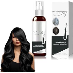 Tkekruh Spray Colorante per Capelli Neri 100ml, Lacca per Capelli Neri, Lacca Colorata Temporanea per Capelli, Coprire i Capelli Grigi e Ispessire e Nutrire le Radici dei Capelli, Hair Serum