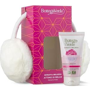 Bottega Verde - Estratti di Bellezza, Confezione Regalo con Maschera Impacco, Azione Idratante e Restitutiva, con Estratto di Peonia e Acido Ialuronico e Soffice Paraorecchie, Idea Regalo