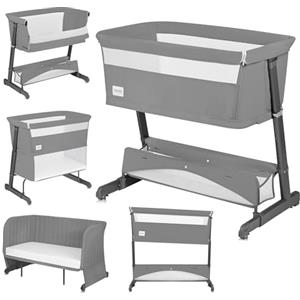 lionelo Thomi Plus Lettino 5in1 Culla Neonato, Lettino Co-Sleeping, Box Bambini, Letto Junior e Divano, Altezza Regolabile, Materassi in Schiuma T25, Bordi in Rete Traspirante, con Ruote e Accessori