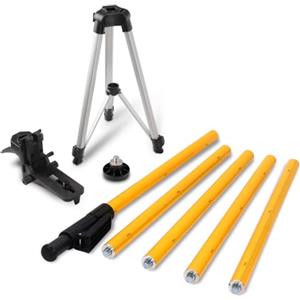 Mountlaser Asta per livella laser, palo telescopico da 3,7 m con treppiede per laser a livello di laser rotativi e laser a linea, filettatura 1/4-20, adattatore 5/8-11 incluso