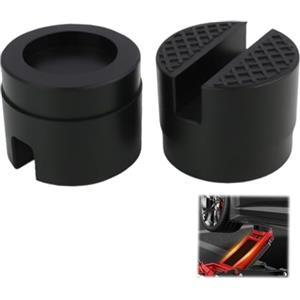 Vxiwscy 2 Pezzo Universale Tampone Martinetto idraulico in Gomma, Spessore con Scanalatura, Tampone di Fissaggio Ruota Universale, Tamponi in Gomma, Supporta fino a 3 Tonnellate, Diametro 48 mm, Colore Nero