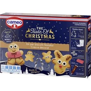 Cameo Kit per Biscotti di Natale The Taste of Christmas, Kit per Circa 25 Biscotti Natalizi da Creare e Decorare, Preparato per Biscotti Decorazioni e Stampino Inclusi nella Confezione, 379 g