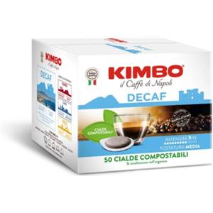 Kimbo Caffè Decaffeinato - 50 Cialde Compostabili ESE 44mm, Intensità 9/13, Gusto Pieno e Aromatico