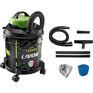 Lavor Aspiratore Solidi e Liquidi JOKER 1400 S Serbatoio in Metallo 20 l, 18 kPa, 1400 Watt max, Tubo Flex 1,5 m, 2 Tubi Rigidi, Bocchetta Piatta, Spazzola Pavimenti, Base