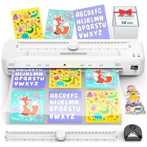 kejector Plastificatrice A3 con Carta Taglierina e Fogli Sacchetti, Plastificatrice Calda e Fredda per A3 A4 A5 A6 A7, Laminatrice per Casa, Scuola, Ufficio