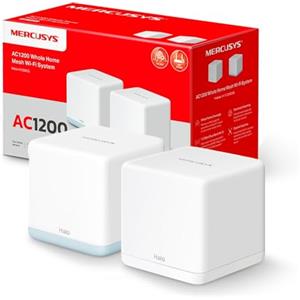 MERCUSYS TP-Link Halo H1200G(2-pack) Router WiFi Mesh AC1200Mbps, Router e Ripetitore, 2 Pezzi con Copertura Fino a 260㎡, Porte Ethernet Gigabit, Beamforming, MU-MIMO, Access Point WiFi Ethernet