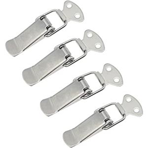 JZK 4 pezzi di metallo caricato a molla Toggle Latch, cassetta degli attrezzi metallo fermo, Toggle hasp fermo, clip di bloccaggio per cassetta degli attrezzi, custodia in metallo, scatola di legno