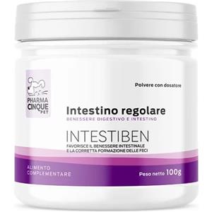 PharmaCinquePet Intestiben Polvere 100 g - Benessere Intestinale con Psillio e Probiotici