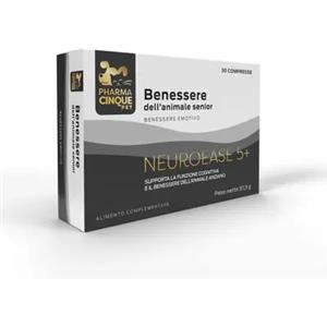 PharmaCinquePet Neuroease5 - Supporto Cognitivo Naturale per Cani e Gatti Anziani, 30 Compresse con Glucosamina e Vitamine