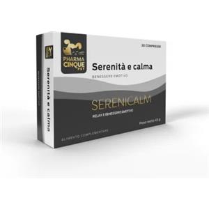 Pharma5Pet SERENICALM - Integratore Calmante per Cani e Gatti, 30 Compresse con Peptidyss, L-Triptofano e Estratti Naturali