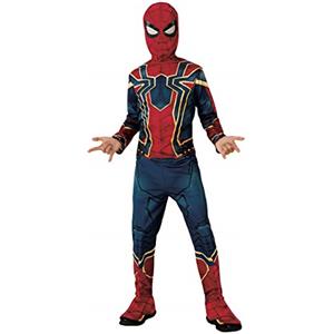 Rubie's Rubies Costume Iron Spiderman, Costume per Bambini, Ideale per Halloween, Carnevale e Feste in Maschera, Comprende Tuta con Copriscarpe e Maschera in Tessuto taglia L (8-10 anni)