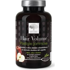 NEW NORDIC Srl Hair Volume C, Integratore Alimentare, 60 Pastiglie Gommose, Biotina, Zinco, Salute Capelli, Mela