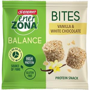 Enervit Enerzona Minirock 40-30-30 Vaniglia e Cioccolato Bianco - Snack Ricco in Proteine e Fibre, Senza Glutine