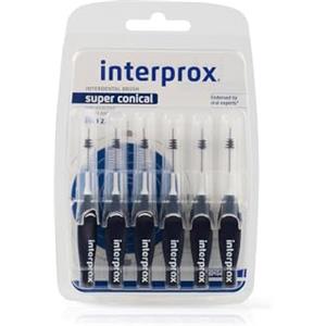 Interprox Super Conical 6 Scovolini Conici Blu, Anti-Placca e Anti-Carie, per spazi interdentali più ampi (misura PHD 2.0), particolarmente indicato per i denti anteriori.