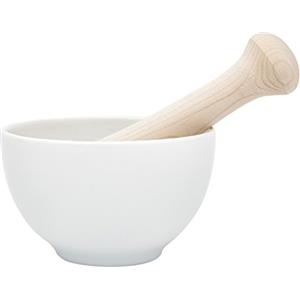 KAI Select mortaio giapponese con pestello in faggio - ciotola in porcellana con dimensioni 10,2 x 6,2 cm